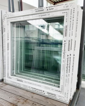 Kunststofffenster Salamander 73 mm, 100x100 cm (b x h), weiß, 1 flügelig
